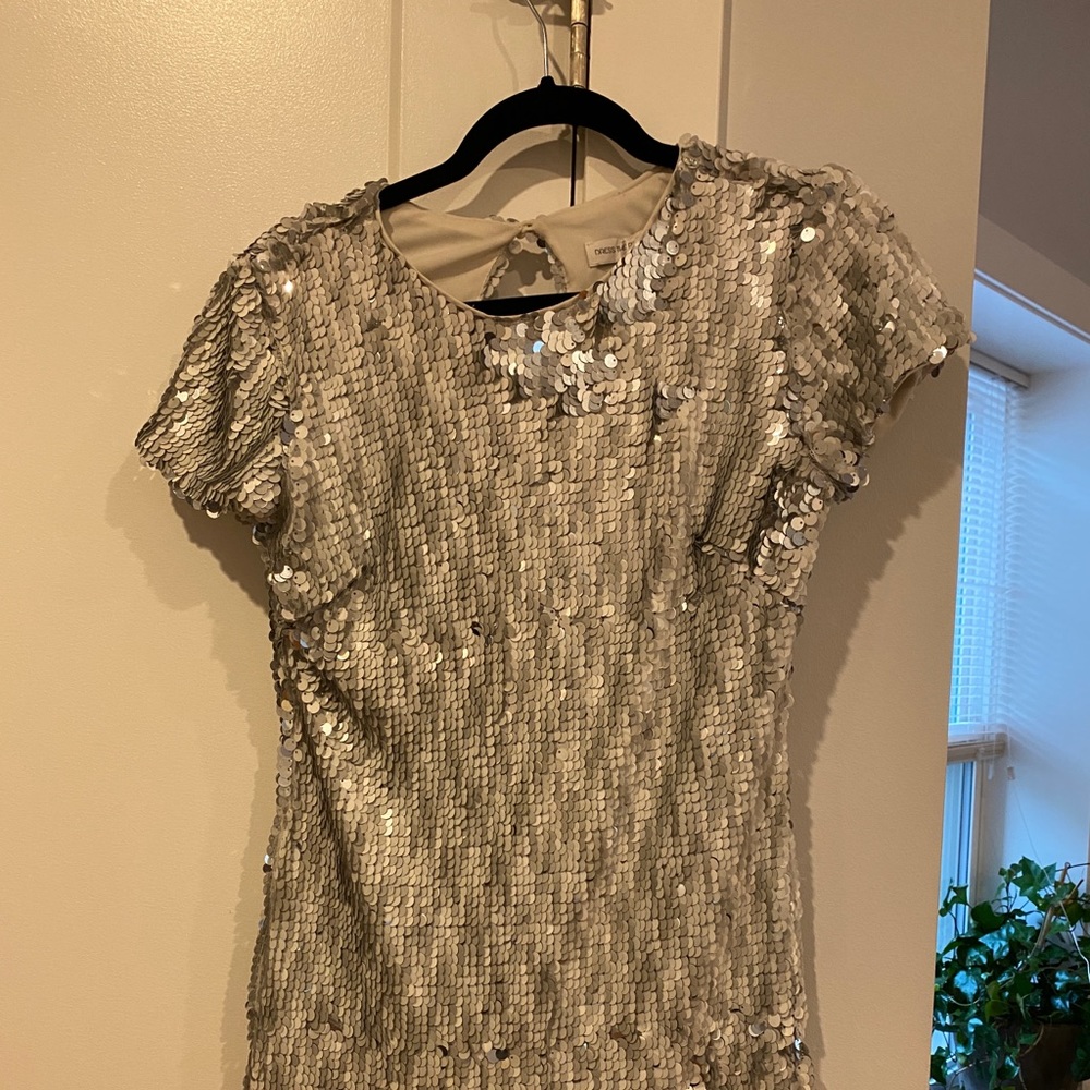 Silver sequin mini dress!